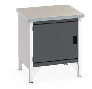 Bott Cubio Storage Workbench 750mm wide x 750mm Deep x 840mm high supplied with a Linoleum worktop (particle board core with grey linoleum surface and plastic edgebanding) and 1 x integral storage cupboard (650mm wide x 650mm deep x 500mm high).... 750mm Wide Storage Benches